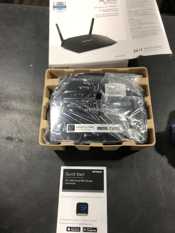 Photo 2 of NETGEAR WiFi Router (R6230) - AC1200 Dual Band Wireless Speed (up to 1200 Mbps) | Up to 1200 sq ft Coverage & 20 Devices | 4 x 1G Ethernet and 1 x 2.0 USB ports