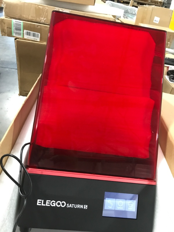 Photo 3 of ELEGOO Resin 3D Printer, Saturn S Mono MSLA 3D Printer UV Photocuring Resin LCD 3D Printer with 9.1 inches 4K Monochrome LCD, Off-Line Print, 196 x 122 x 210 mm³ / 7.71 x 4.80 x 8.26 in³ Printing Size