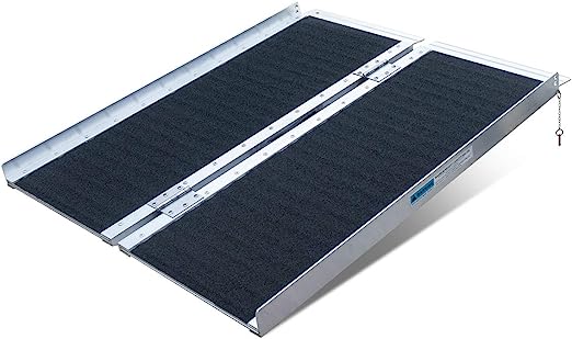 Photo 1 of 3FT Non-Skid Wheelchair Ramp Traction Folding Aluminum Scooter Mobility Handicap Ramps for Home Steps, Holds Up to 600 lbs
