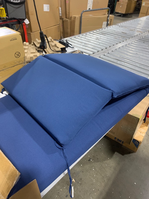 Photo 1 of Amazon Basics Outdoor Patio Lounger Cushion 72.5 x 21 x 3 Inches, Insignia Blue