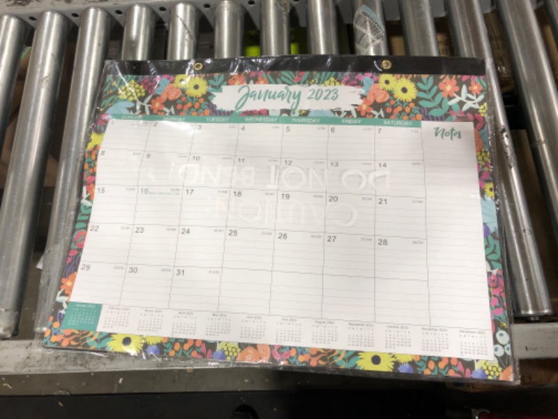 Photo 2 of 2023-2024 Desk Calendar - 18 Months Extra Large Desk Calendar, 22" x 17", Jan. 2023 - Jun. 2024, Desk Calendar 2023-2024 with 2 Corner Protectors, Easy Planning - Black Flower