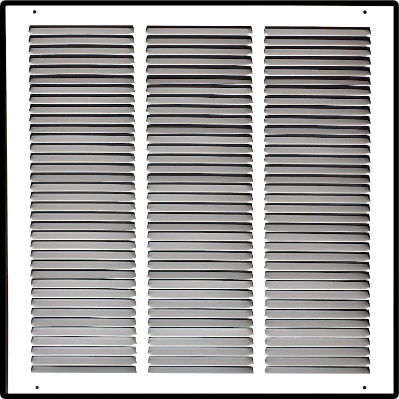 Photo 1 of 18"W x 18"H [Duct Opening Size] Steel Return Air Grille (AGC Series) Vent Cover Grill for Sidewall and Ceiling, White | Outer Dimensions: 19.75"W X 19.75"H for 18x18 Duct Opening