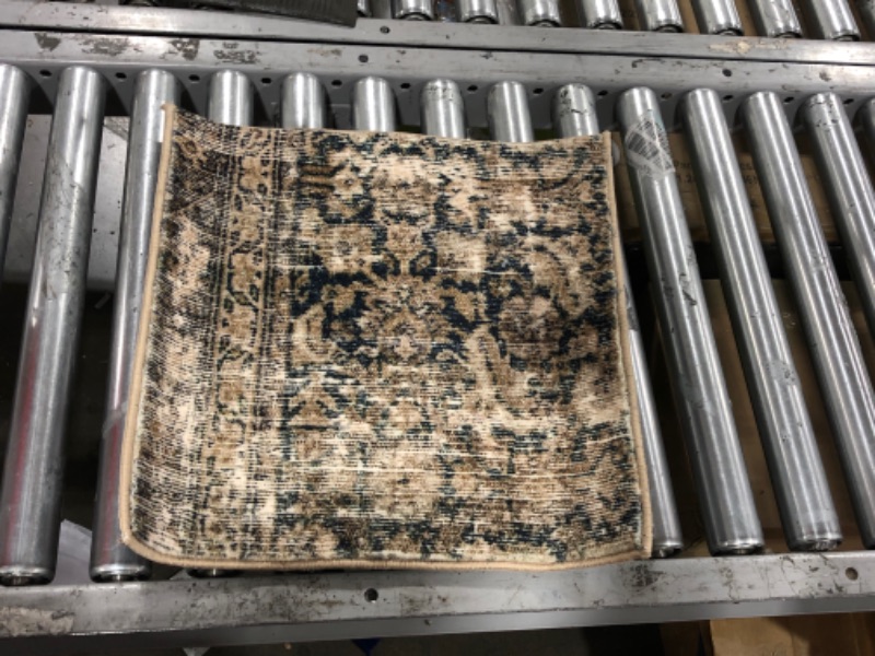 Photo 2 of Amber Lewis x Loloi Morgan Collection MOG-02 Navy / Sand, Traditional 18" x 18" Sample Rug feat. CloudPile™ Navy / Sand 18" x 18" Sample