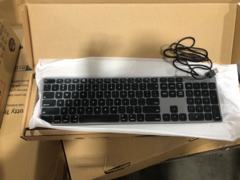 Photo 1 of Wired Keyboard for Apple Mac OS Computer/Laptop, Aluminum Alloy Housing,150CM Cable Connection, Plug-N-Play USB Keyboard with Numeric Keypad Available to iMac/Mac Mini or MacBook Pro/Air-Black