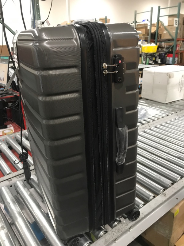 Photo 1 of Coolife Luggage Expandable(only 28") Suitcase PC+ABS Spinner Built-In TSA lock 20in 24in 28in Carry on (Charcoal, L(28in).)