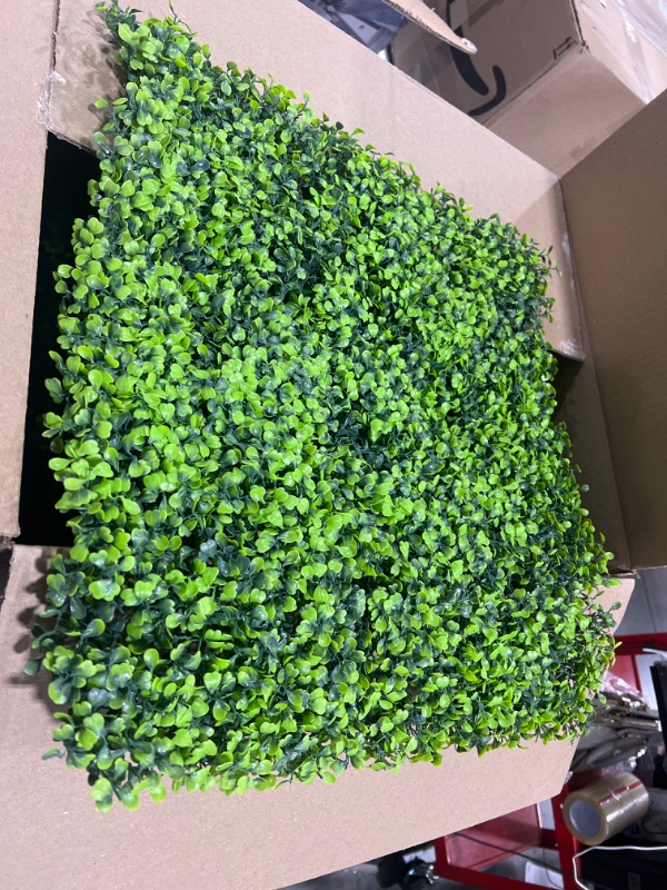 Photo 1 of 12 Panels Artificial Grass for Wall Decor, Outdoor, Indoor, Garden, Fence, Backyard