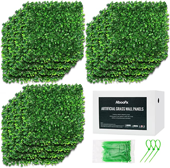 Photo 1 of 12 Panels Artificial Grass for Wall Decor, Outdoor, Indoor, Garden, Fence, Backyard