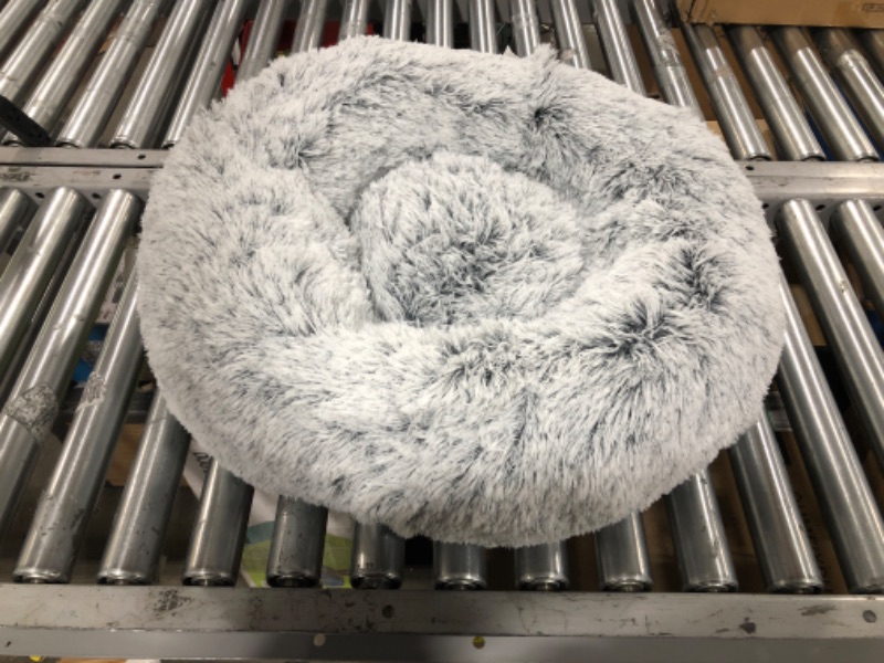 Photo 2 of Calming Dog Bed & Cat Bed, Anti-Anxiety Donut Dog Cuddler Bed, Warming Cozy Soft Dog Round Bed, Fluffy Faux Fur Plush Dog Cat Cushion bed for Small Medium Dogs and Cats