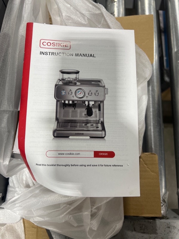 Photo 3 of COSIKIE Espresso Machine, Expresso Machines with Grinder, Cappuccino Machine, Stainless steel 20 Bar Espresso Coffee Maker, Professional Home Barista Espresso Maker With Steamer and 95 oz Water Tank (Brand New Factory Sealed) 