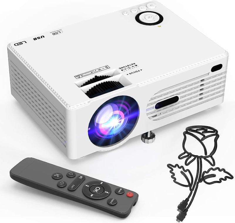 Photo 1 of 6500Lumens Portable Projector for Home Theater Entertainment, Full HD 1080P Supported Mini Projector HDMI AV USB TV Stick Supported