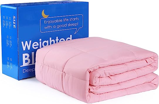 Photo 1 of Alomidds Weighted Blanket (60"x80",20lbs Queen Size Pink), Weighted Blankets for Adults and Kids, Cooling Breathable Soft Heavy Blanket Microfiber Material with Glass Beads
