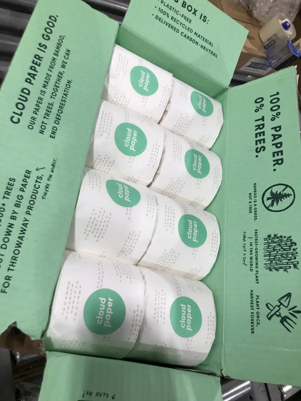 Photo 1 of Cloud Paper Bamboo Toilet Paper - 24 Rolls of Environmentally-Friendly Toilet Paper, 3-ply, 350 sheets per roll - Soft and Strong, FSC-Certified, Elementally Chlorine-Free, Plastic-Free, Vegan