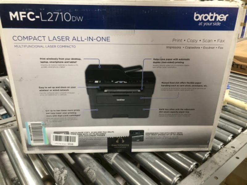 Photo 1 of Brother Monochrome Laser Printer, Compact All-In One Printer, Multifunction Printer, MFCL2710DW, Wireless Networking and Duplex Printing, Amazon Dash Replenishment Ready New Model: MFCL2710DW