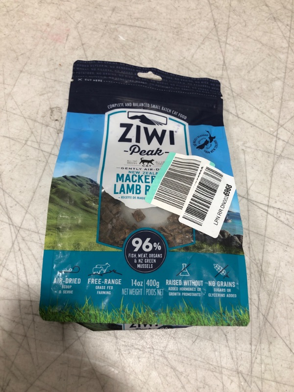 Photo 1 of ZIWI Peak Air-Dried Cat Food – All Natural, High Protein, Grain Free & Limited Ingredient with Superfoods (Mackerel & Lamb, 14 oz) Mackerel & Lamb 14 Ounce (Pack of 1) EXP - 8 - 13 - 23 