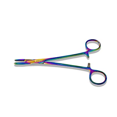 Photo 1 of 
Cynamed Olsen Hegar Needle Holder Driver with Multicolor/Rainbow Titanium Coating - Premium Quality - Hemostat with Scissors and Locking Mechanism (6.5 in. (16.51 cm))
