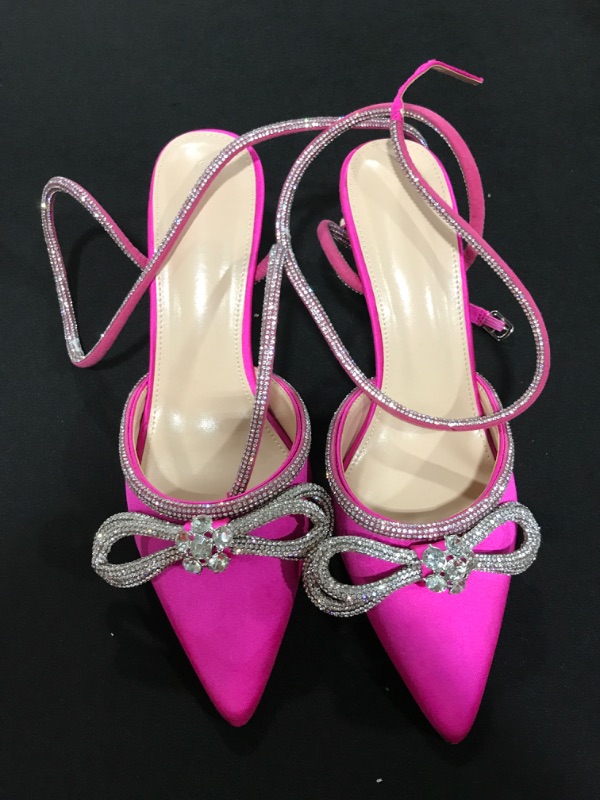 Photo 1 of [Size 10] Women's Crystal Bewjewled Heels- Hot Pink