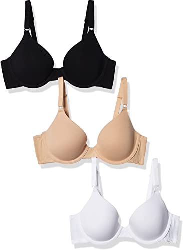 Photo 1 of [Size 34DDD] Fruit of the Loom Lifting Bra 3 Pack - Black, White, Nude