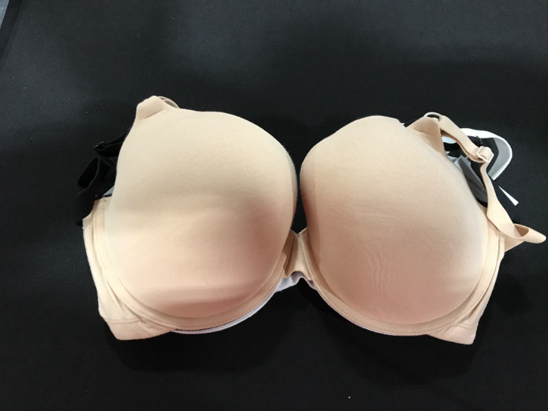 Photo 2 of [Size 34DDD] Fruit of the Loom Lifting Bra 3 Pack - Black, White, Nude