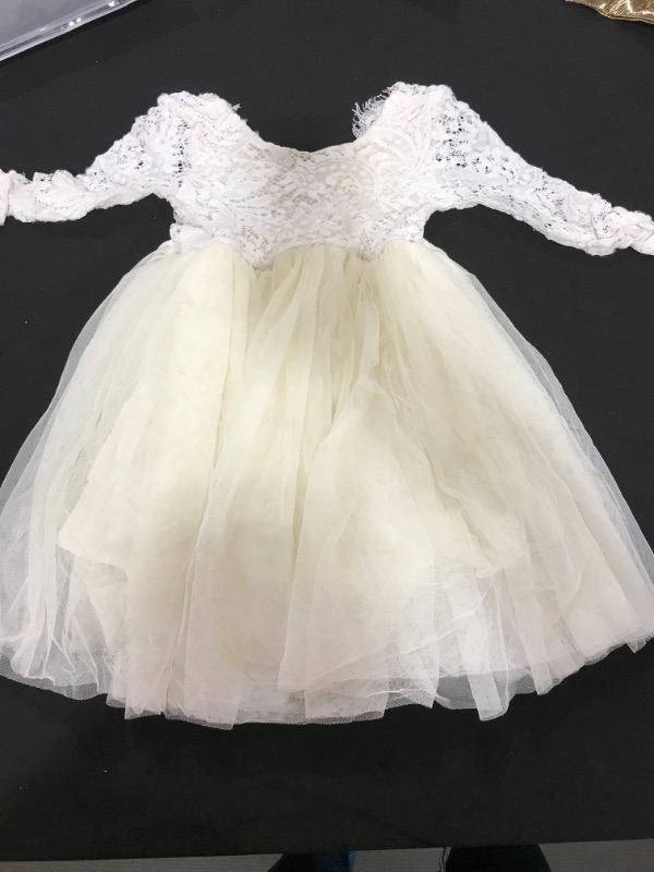 Photo 1 of [Size 2-3] White and Cream Baby Dress