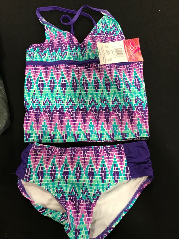 Photo 2 of [Size 10] Kanu Surf Girls' Candy Tankini Swimsuit Big Girls 10 Candy Purple