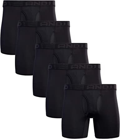 Photo 1 of [Size 3XL] AND1 Men's Underwear - Performance Compression Boxer Briefs with Functional Fly (5 Pack)