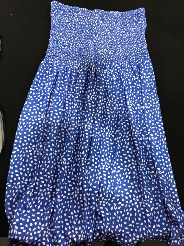 Photo 1 of [Size M] Strapless Dress- Blue and White