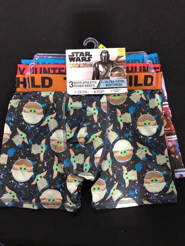 Photo 1 of [Size 8] Boys Boxers- 3 pairs- Mandalorian