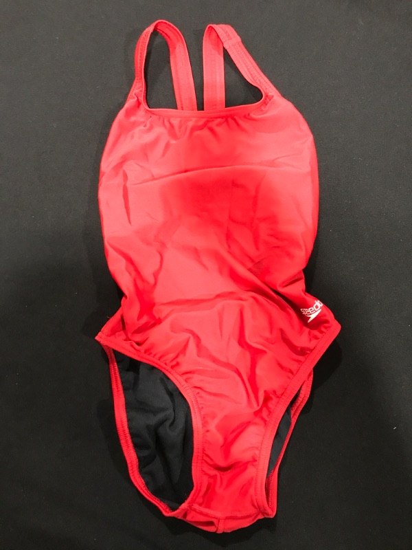Photo 2 of [Size 32] Speedo Women's Swimsuit One Piece Prolt Super Pro Solid Adult Speedo Red 32