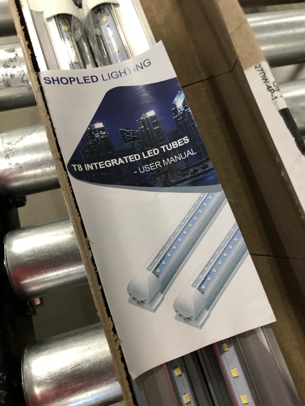 Photo 1 of SHOPLED 3FT LED Shop Light Fixture, 27W 3510LM 5000K Daylight, V Shape, High Output, Linkable, 4 Pack