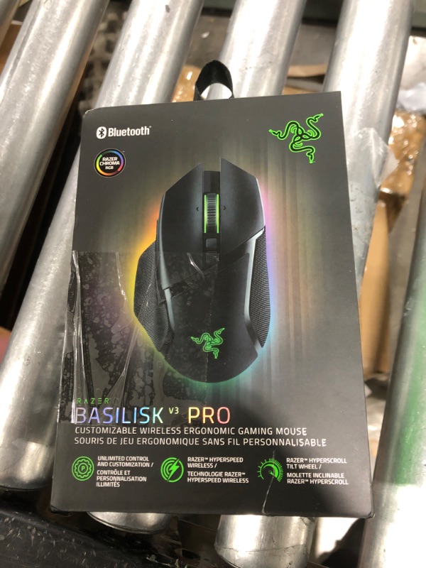 Photo 4 of Razer Basilisk V3 Pro Customizable Wireless Gaming Mouse: Fast Optical Switches Gen-3 - HyperScroll Tilt Wheel - Chroma RGB - 11 Programmable Buttons - Focus Pro 30K Optical Sensor - Classic Black Classic Black Mouse