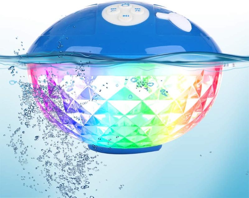 Photo 1 of Bluetooth Speakers with Colorful Lights, Portable Speaker IPX7 Waterproof Floatable, Built-in Mic,Crystal Clear Sound Speakers Bluetooth Wireless 50ft Range...
