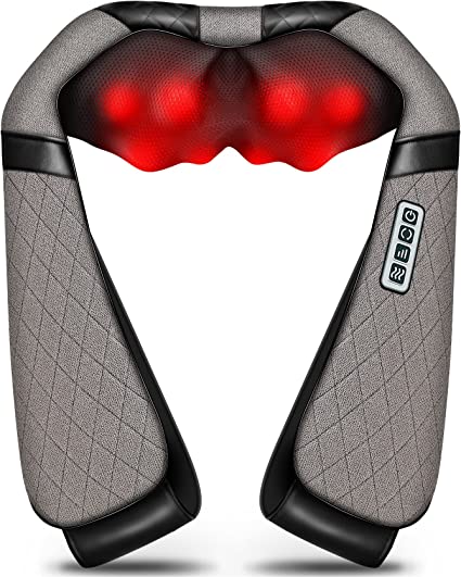 Photo 1 of Neck Back Massager, Shiatsu Neck Shoulder Massager with Heat, Electric Neck Massager Pillow 3D Kneading for Neck, Shoulder, Lower Back, Foot, Leg Muscles Pain Relief Relax in Car Office and Home
