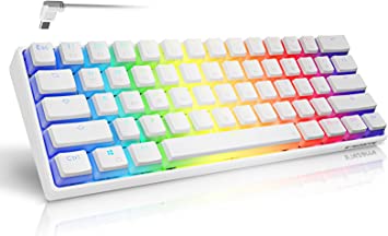 Photo 1 of Tezarre TK61 60% Hotswap Mechanical Gaming Keyboard with PBT Pudding Keycaps,RGB Backlit Wired USB Optical Switches Keyboards Full Keys Programmable for Windows MAC PC Gamers (Gateron Optical Blue)
