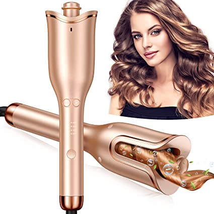 Photo 1 of Automatic Hair Curler, Professional Anti-Tangle Automatic Curling Iron with 1" Curling Iron Large Slot & 4 Temperature & 3 Timer, Dual Voltage Rotating Curling Iron with Auto Shut-Off for Hair Styling
