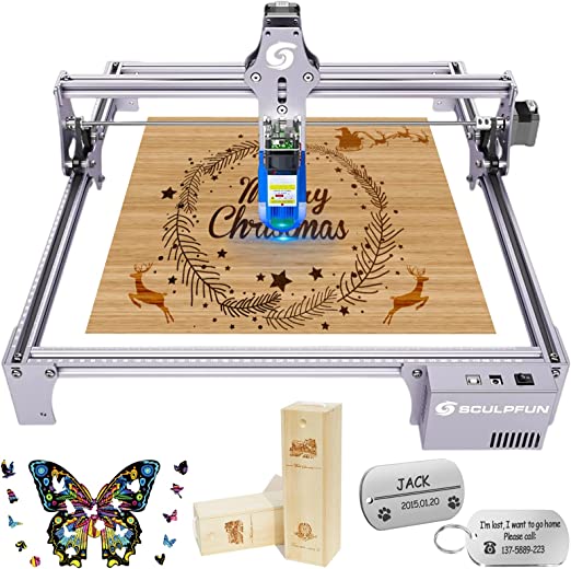 Photo 1 of SCULPFUN S6 Pro Laser Engraver, 60W Laser Engraving Machine for Wood and Metal, Acrylic, 5.5W Output Power DIY Laser Cutter, Logo and Pattern Laser Marking Machine, Gifts for Him (S6 Pro Engraver)
