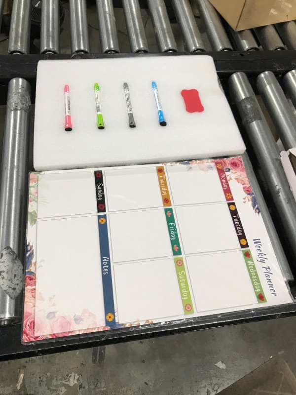 Photo 2 of Magnetic Whiteboard for Fridge, Fridge Whiteboard 9” x 12" for Study Exercise Schedule with 4 Fine Tip Markers and Big Eraser 