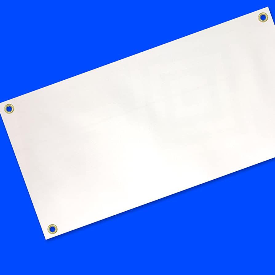 Photo 1 of 4 Less Co 3x8 Feet Blank Vinyl Banner White Sign with Grommets