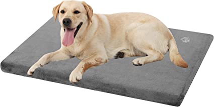 Photo 1 of EMPSIGN Stylish Dog Bed Mat Dog Crate Pad Mattress Reversible (Cool & Warm), Water Proof Linings, Removable Machine Washable Cover, Firm Support Pet Crate Bed for Small to XX-Large Dogs, Grey