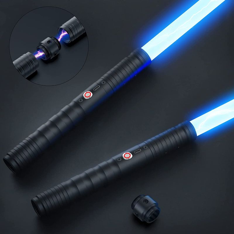 Photo 1 of JvmuSaber  Double-Bladed Lightsaber Toy, RGB USB C Charge Light Saber, 2-in-1 Detachable Alloy Hilt, 12 Colors and 4 Modes & Sounds, for...
