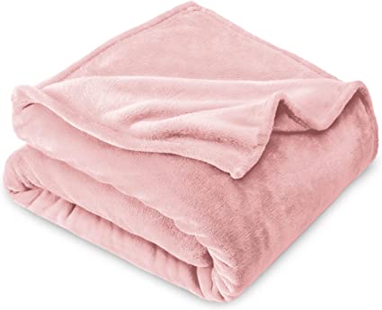 Photo 1 of  Fleece Blanket - Twin/Twin Extra Long Blanket - Light Pink -