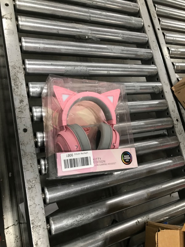 Photo 2 of Razer Kraken Kitty RGB USB Gaming Headset: THX 7.1 Spatial Surround Sound - Chroma RGB Lighting - Retractable Active Noise Cancelling Mic - Lightweight Aluminum Frame - for PC - Quartz Pink Quartz Pink Headset Kraken Kitty