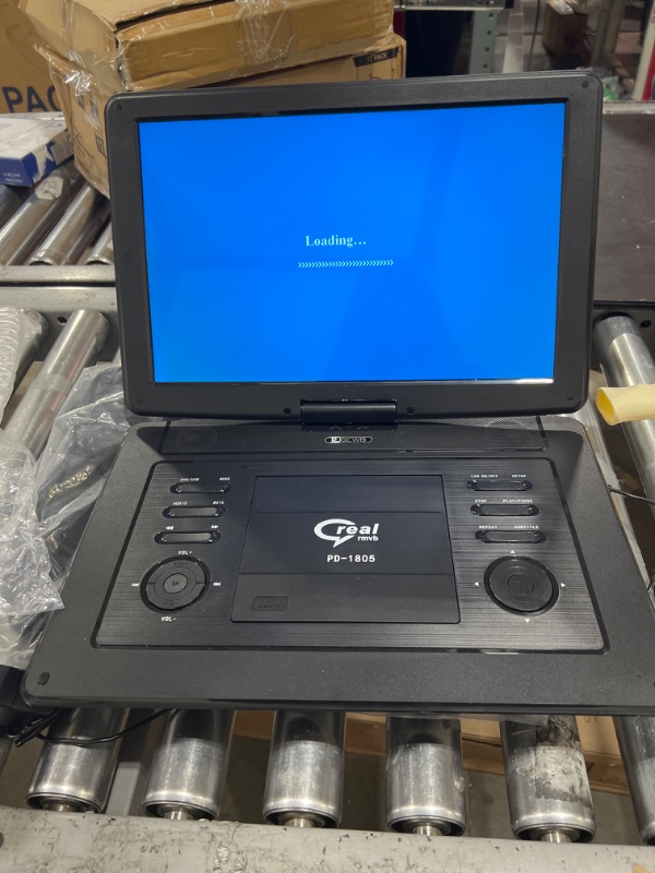 Photo 1 of 17.5" Portable DVD Player with 15.6" Large HD Screen, 6 Hours Rechargeable Battery, Support USB/SD Card/Sync TV and Multiple Disc Formats, High Volume Speaker,Black
