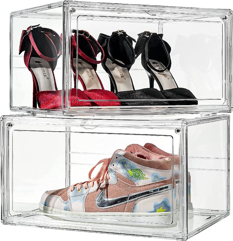 Photo 1 of  Clear Shoe Boxes Clear Plastic Stackable Sneaker Storage For Sneakerhead