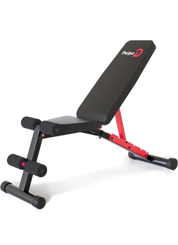 Photo 1 of Pelpo Weight Bench for Full Body Exercise, Adjustable Workout Bench Press for Home Gym Strength Training And Weightlifting, Incline/Decline Utility Extension Bench Set For 6 Positions, Black Frame