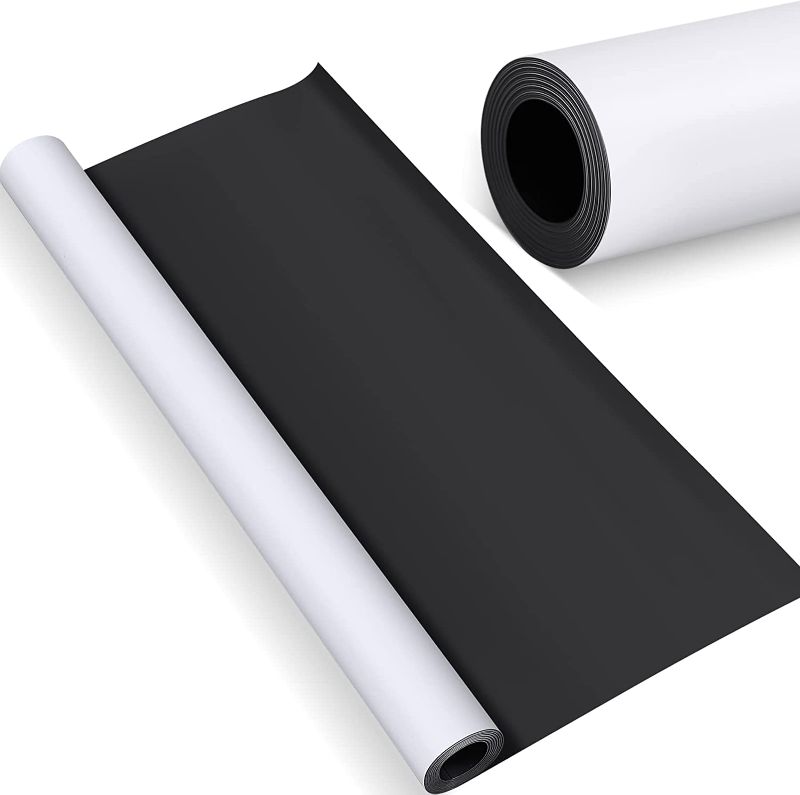 Photo 1 of 24 in x 10 Feet Blank White Surface Magnet Sheets 30 Mil Magnetic Roll Printable Flexible Magnetic Vinyl Magnetic Sheet Roll Blank Magnetic Sign Sheet Safe for Vehicles, DIY Craft Projects
