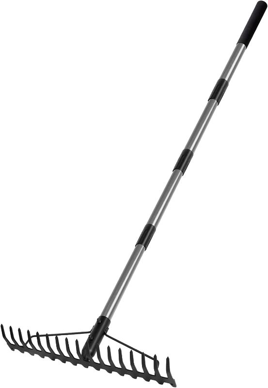 Photo 1 of  Walensee 5.4FT Bow Rake Heavy Duty Garden Rake with Stainless Steel Handle, 17 Steel Tines Metal Head Rake Tool for Loosening Soil Gathering Leaf Leveling Lawn Farming Land Management Yarn Thatch Rake
