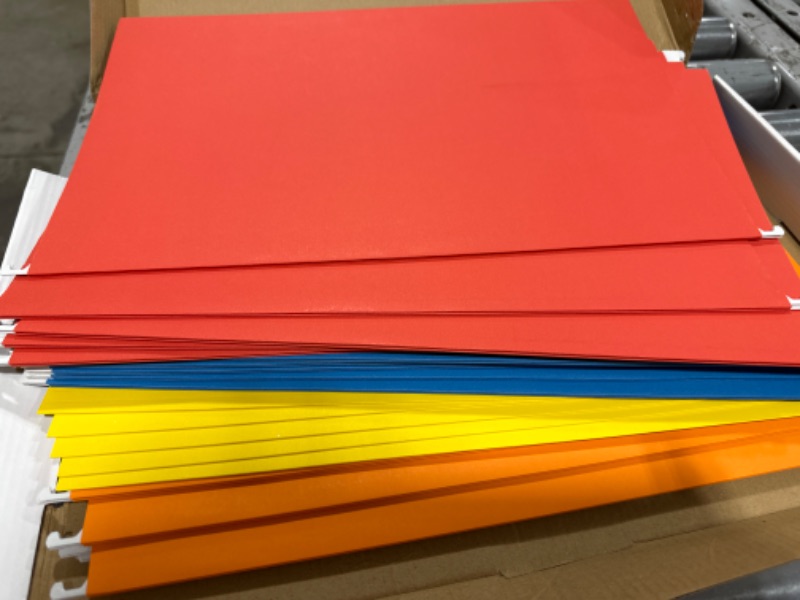 Photo 2 of Blue Summit Supplies Legal Size Hanging File Folders, Legal Size, 25 Reinforced Hang Folders, Designed for Home and Office Color Coded File Organization, Assorted Colors, 25 Pack
