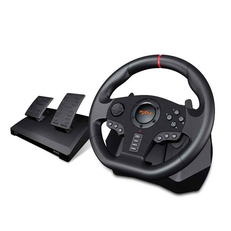 Photo 1 of PXN V900 Game Steering Wheel for PS3 NS Switch Gaming Controller for PC USB Vibration Dual Motor with Foldable Peda

