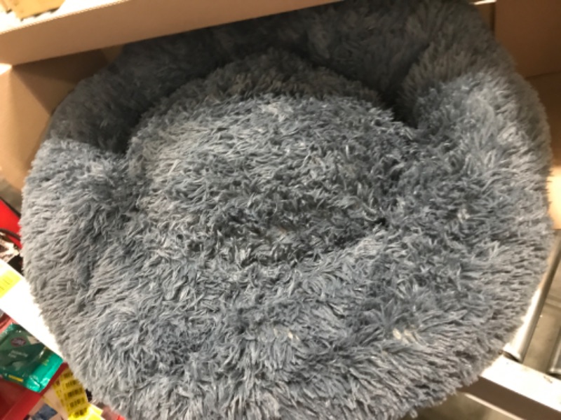 Photo 2 of  Soft Long Plush Pet Bed, Calming Self-Warming Round Donut Cuddler