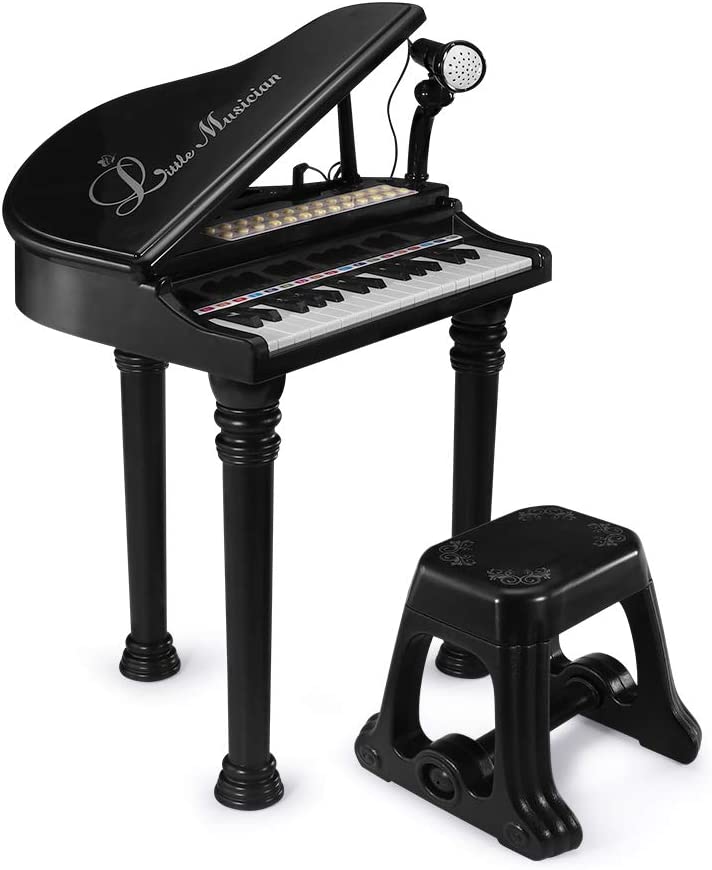 Photo 1 of BAOLI 31 Keys Piano Keyboard Electronic Organ Toy Educational Musical Instruments for Kids Toddlers with Microphone and Stool, Black
